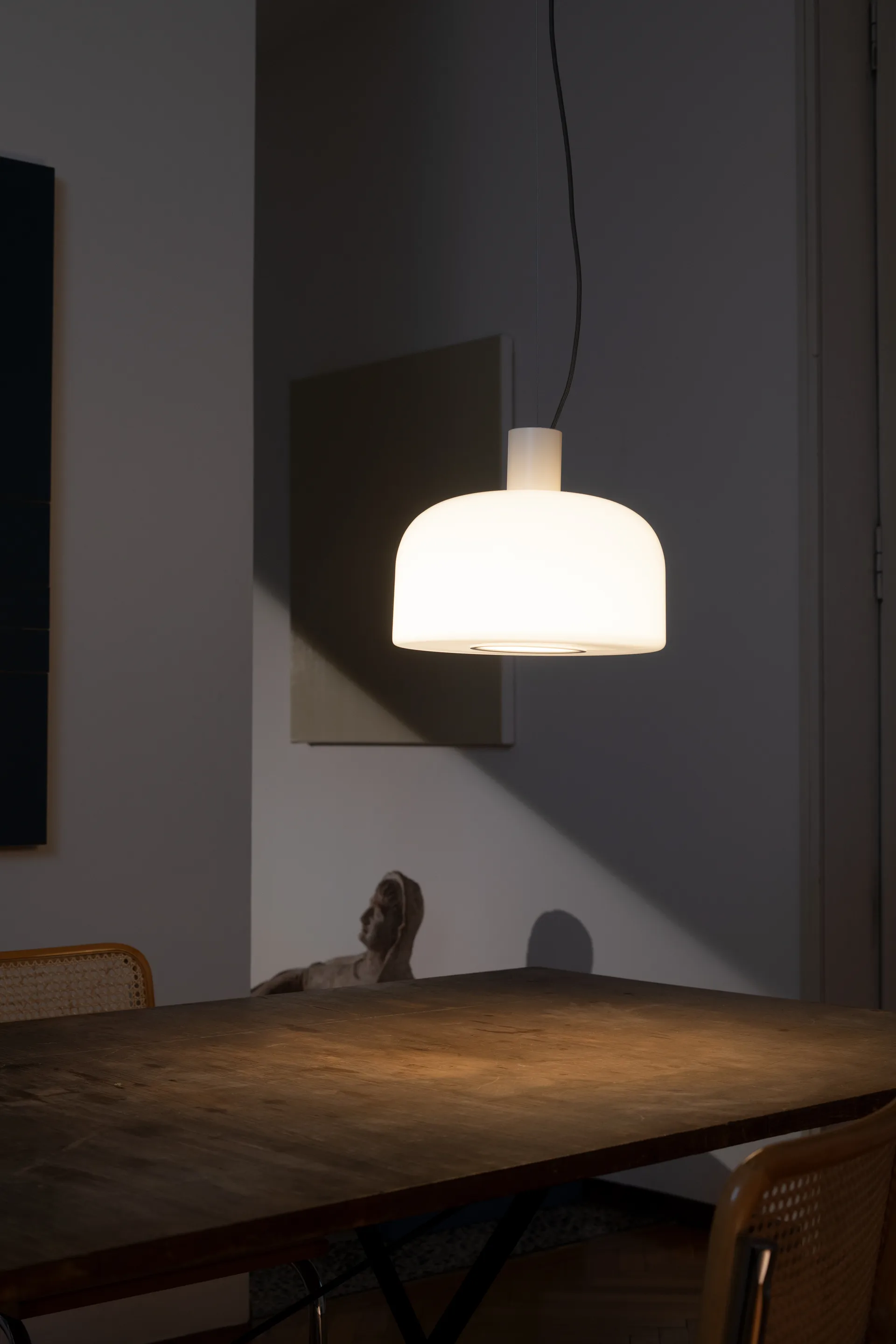 Candeeiro suspenso Bellhop Glass S1, White Flos