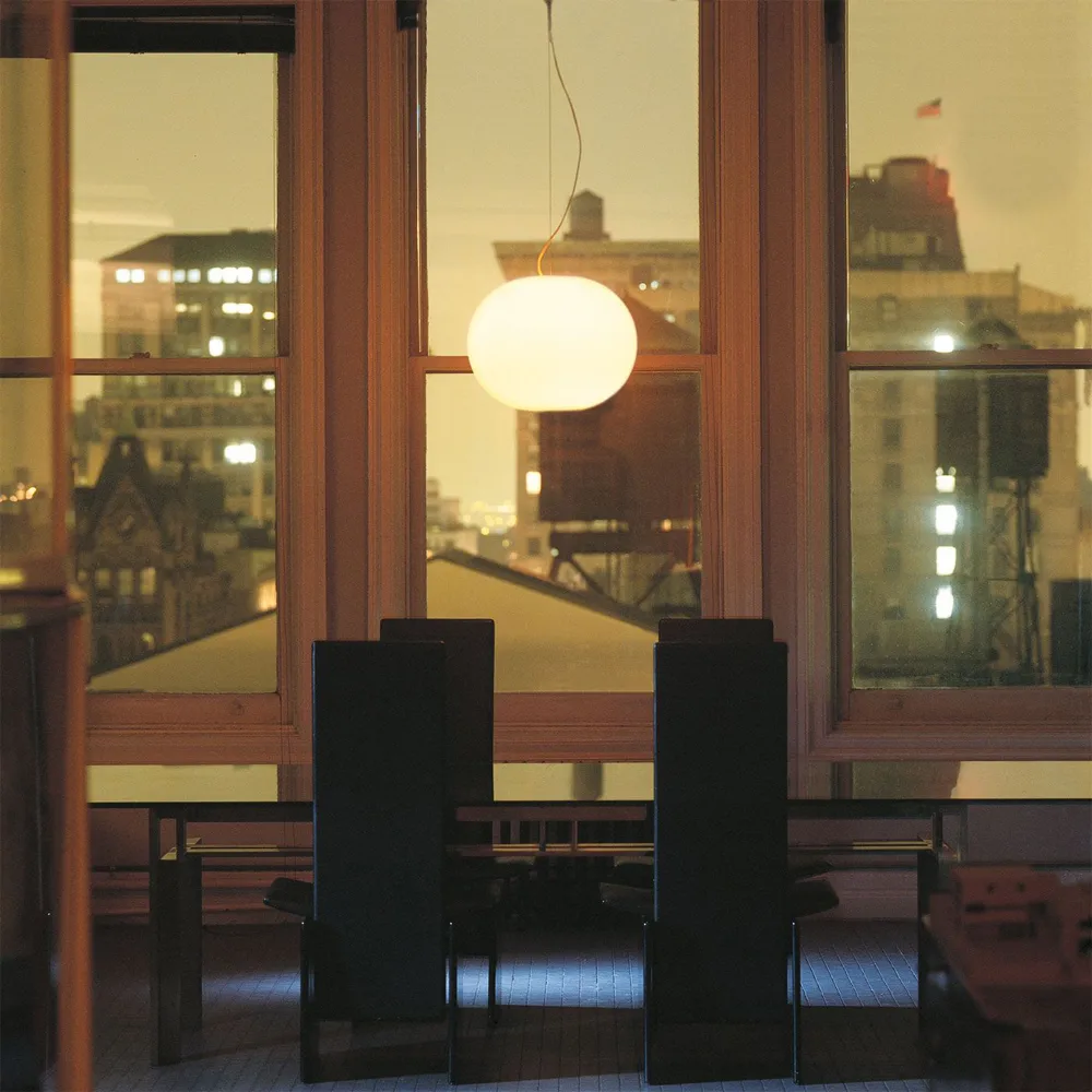 Candeeiro suspenso Glo-ball S1, Vidro opala branco Flos