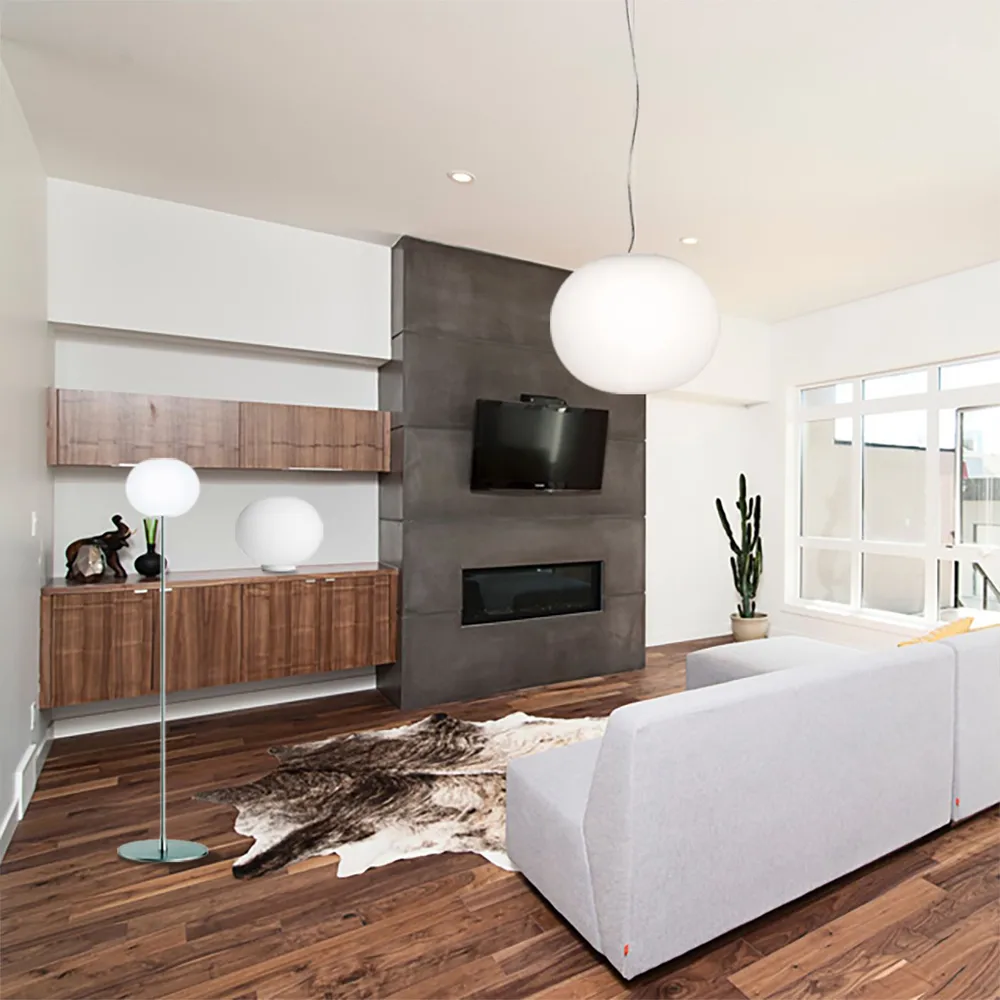 Candeeiro suspenso Glo-ball S2, Vidro opala branco Flos