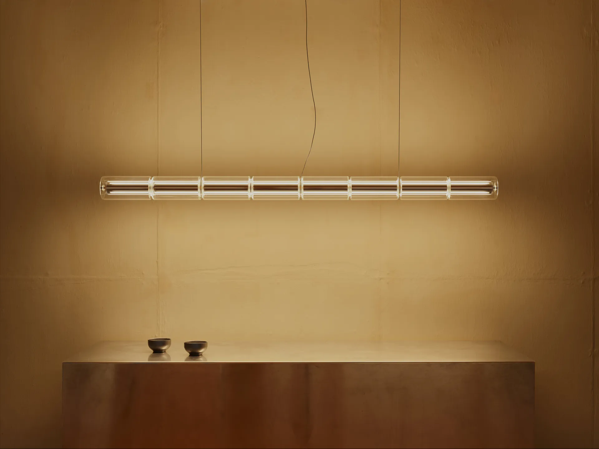Candeeiro suspenso Luce Cilindrica S1 165,6 cm, Glass Flos
