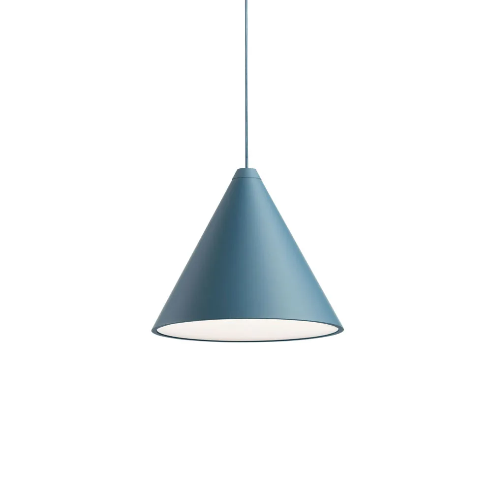 Candeeiro suspenso String Light Cone, Azul, cabo 22 m Flos