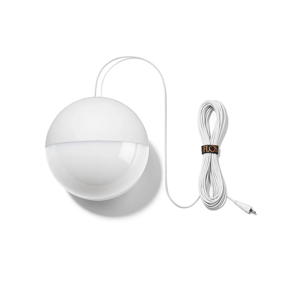 Candeeiro suspenso String Light Sphere, Branco, cabo 22 m Flos