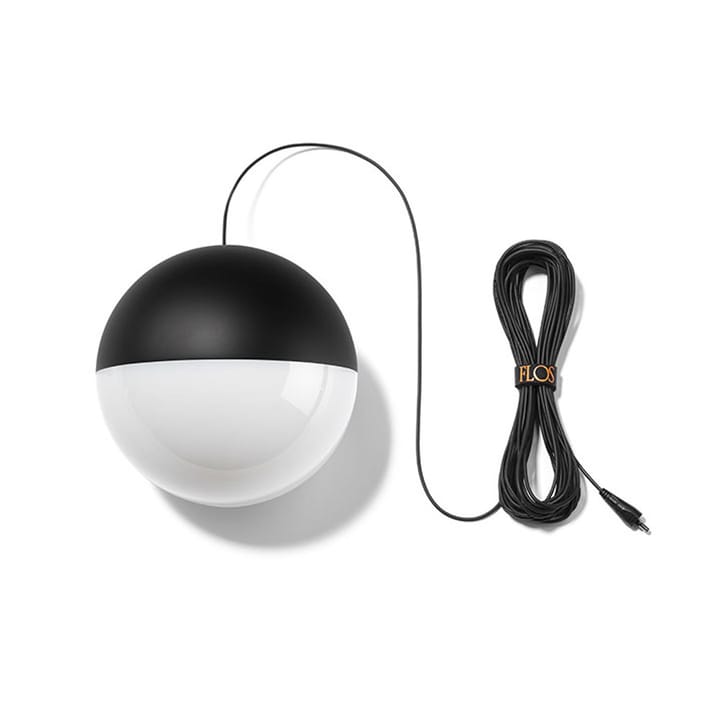 Candeeiro suspenso String Light Sphere, Preto, cabo de 12 m Flos