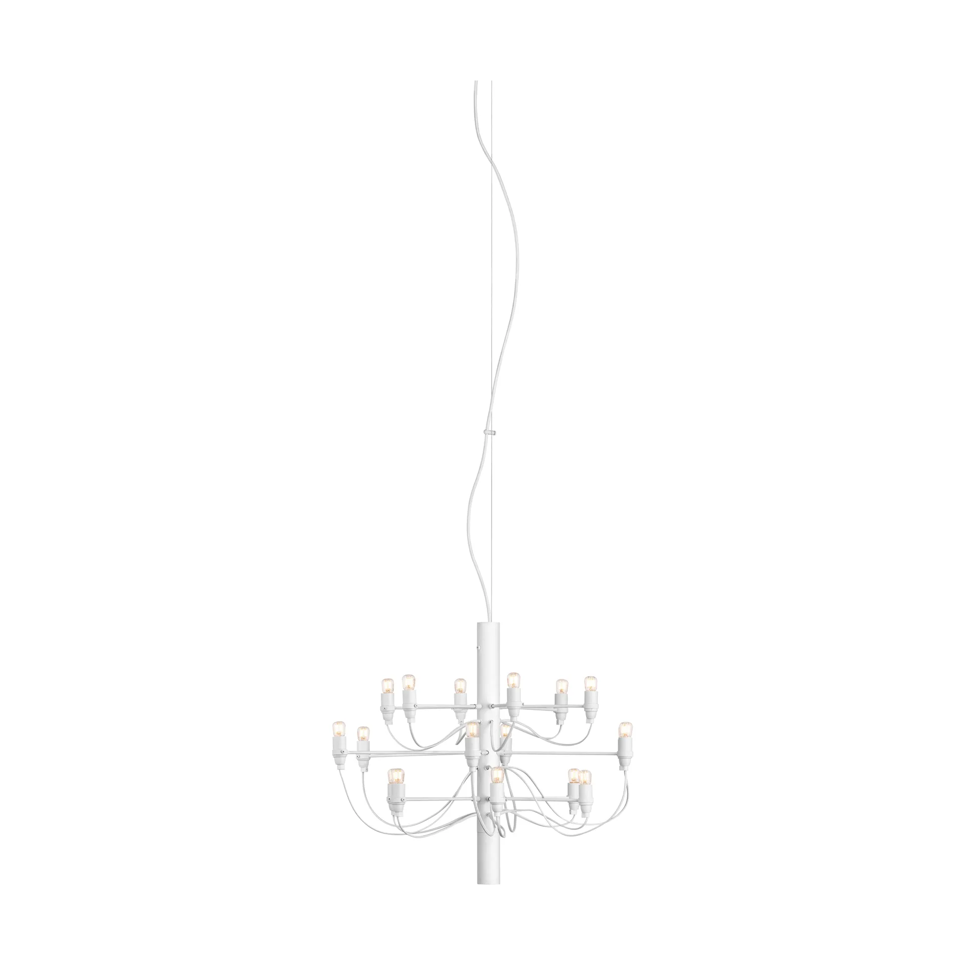 Candelabro 2097 Sarfatti, Branco fosco 18 lâmpadas Flos