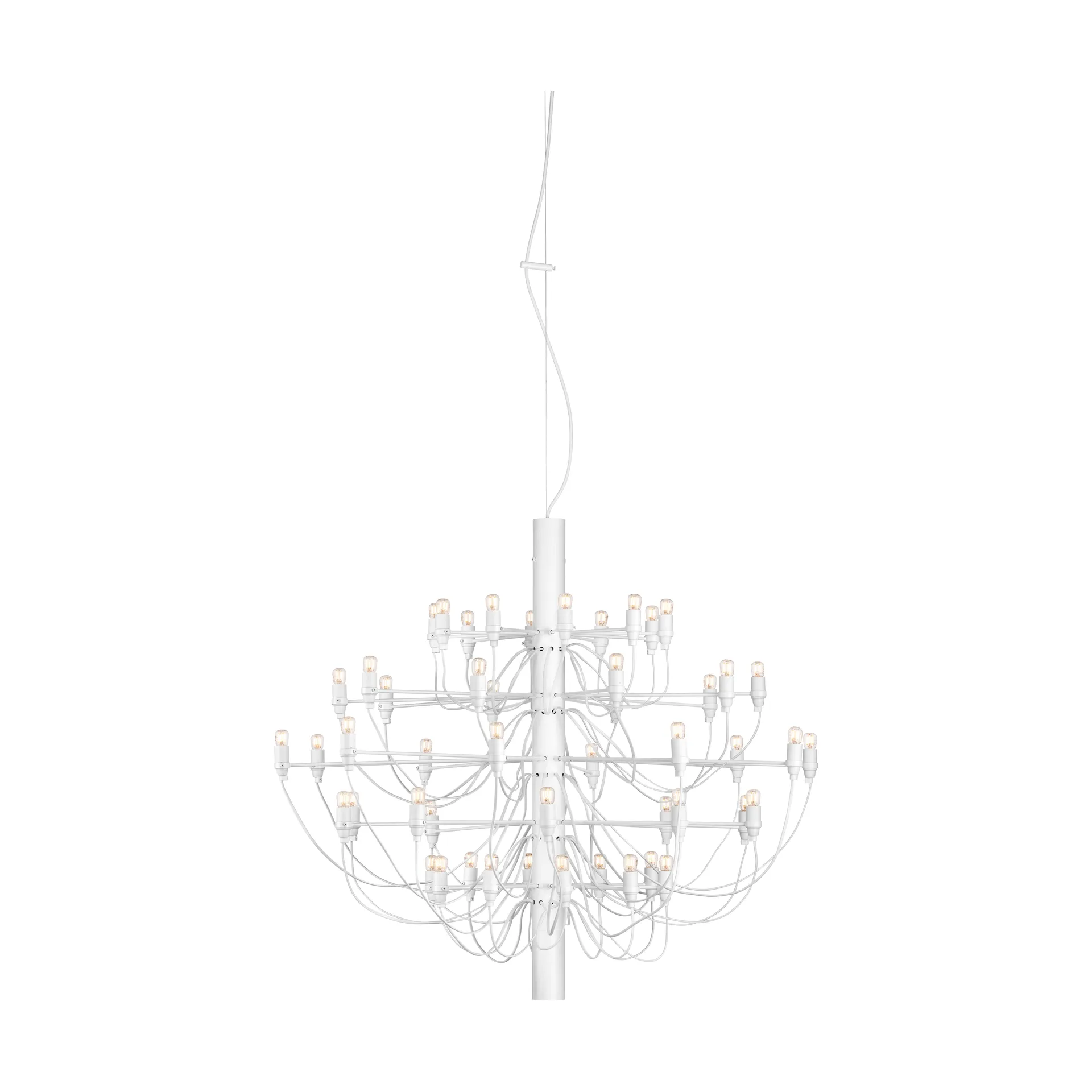 Candelabro 2097 Sarfatti, Branco fosco 50 lâmpadas Flos