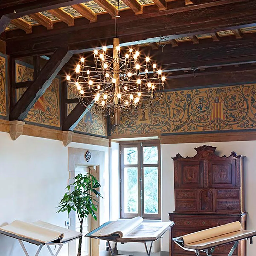 Candelabro 2097 Sarfatti, Latão 50 lâmpadas Flos