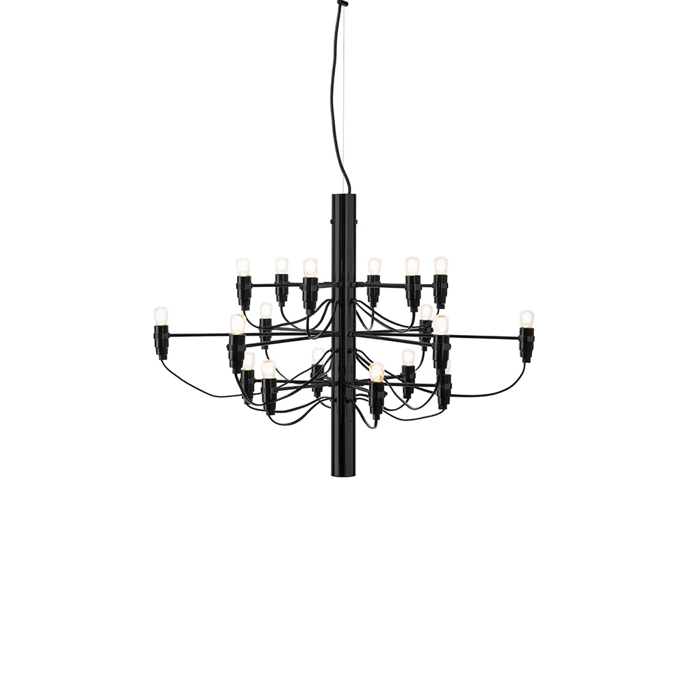 Candelabro 2097 Sarfatti LED, Matte preto 18 lâmpadas Flos