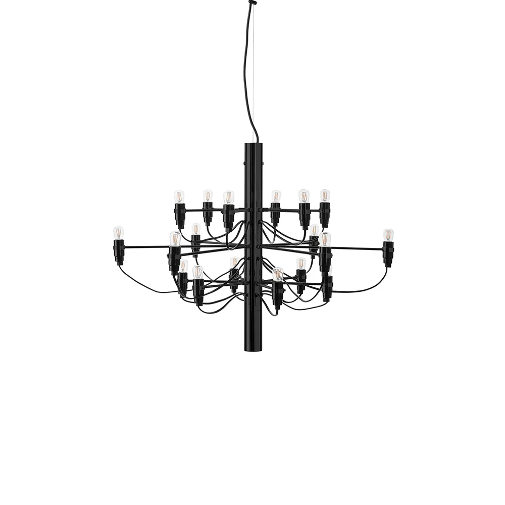 Candelabro 2097 Sarfatti, Matte preto 18 lâmpadas Flos