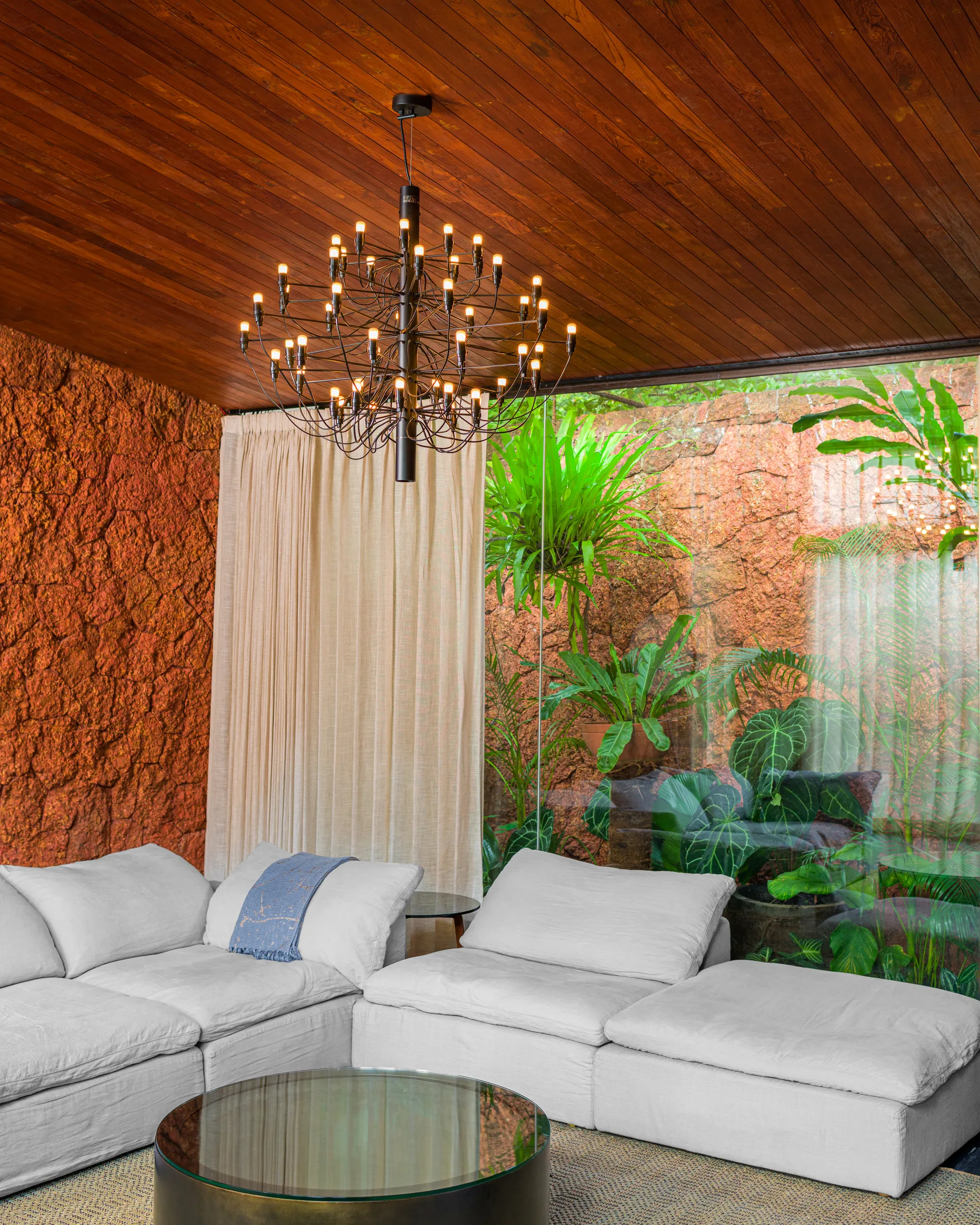 Candelabro 2097 Sarfatti, Matte preto 50 lâmpadas Flos