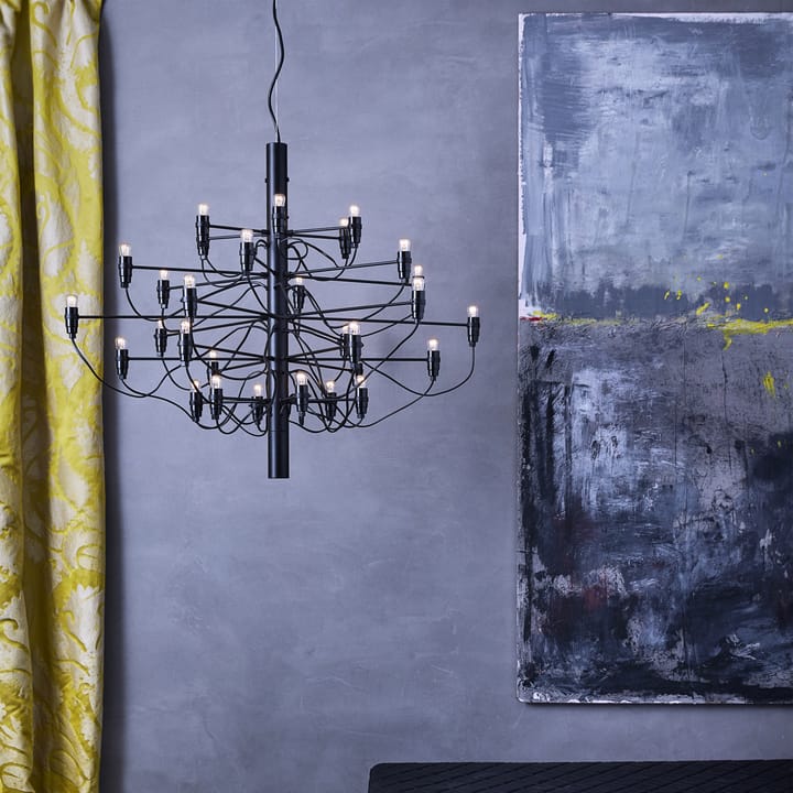 Candelabro 2097 Sarfatti, Preto fosco 30 lâmpadas Flos