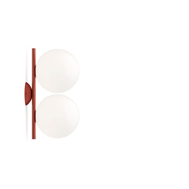 Lâmpada de parede IC lights C/W1 Double - Bordô-opal - Flos