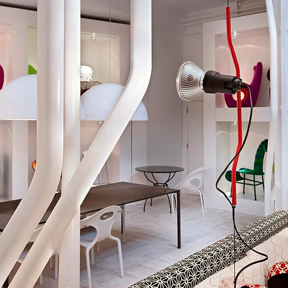 Luminária de chão e teto Parentesi dimável, Branco  Flos