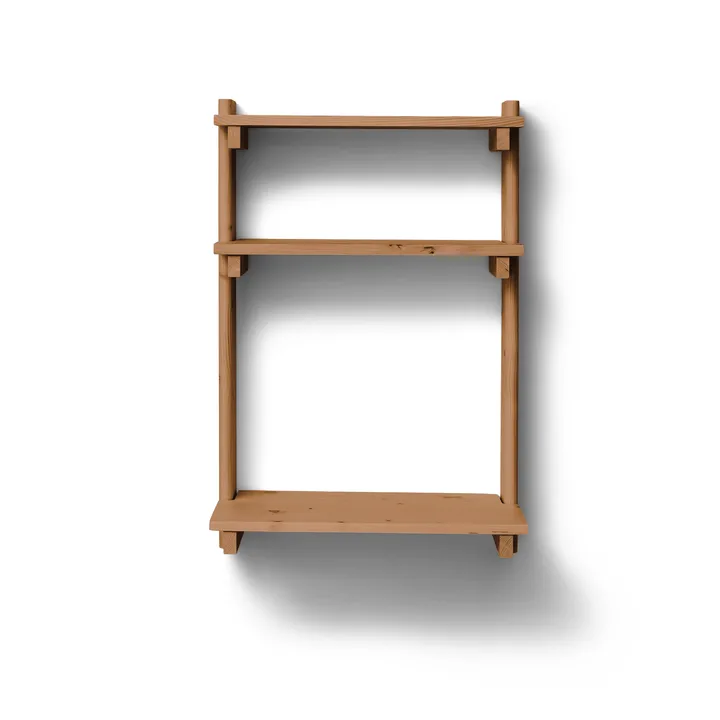 Beam Office Shelf estante com secretária - Pinho castanho escuro, 60x90,5x40 cm - Form & Refine