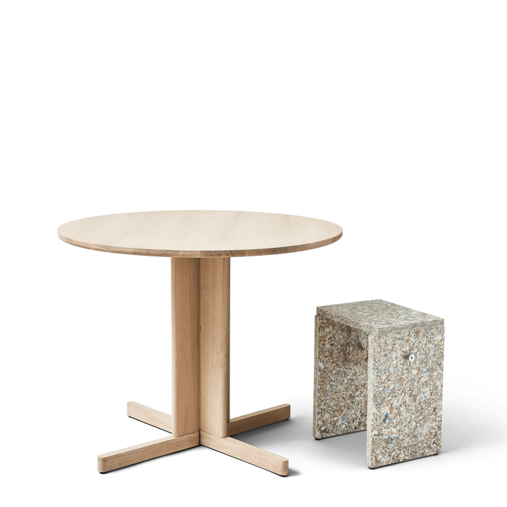 Trefoil mesa de jantar Ø90 cm, Carvalho branco Form & Refine