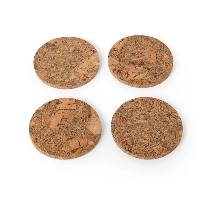 Base para copos Cork 4 un. - Natural - Formgatan