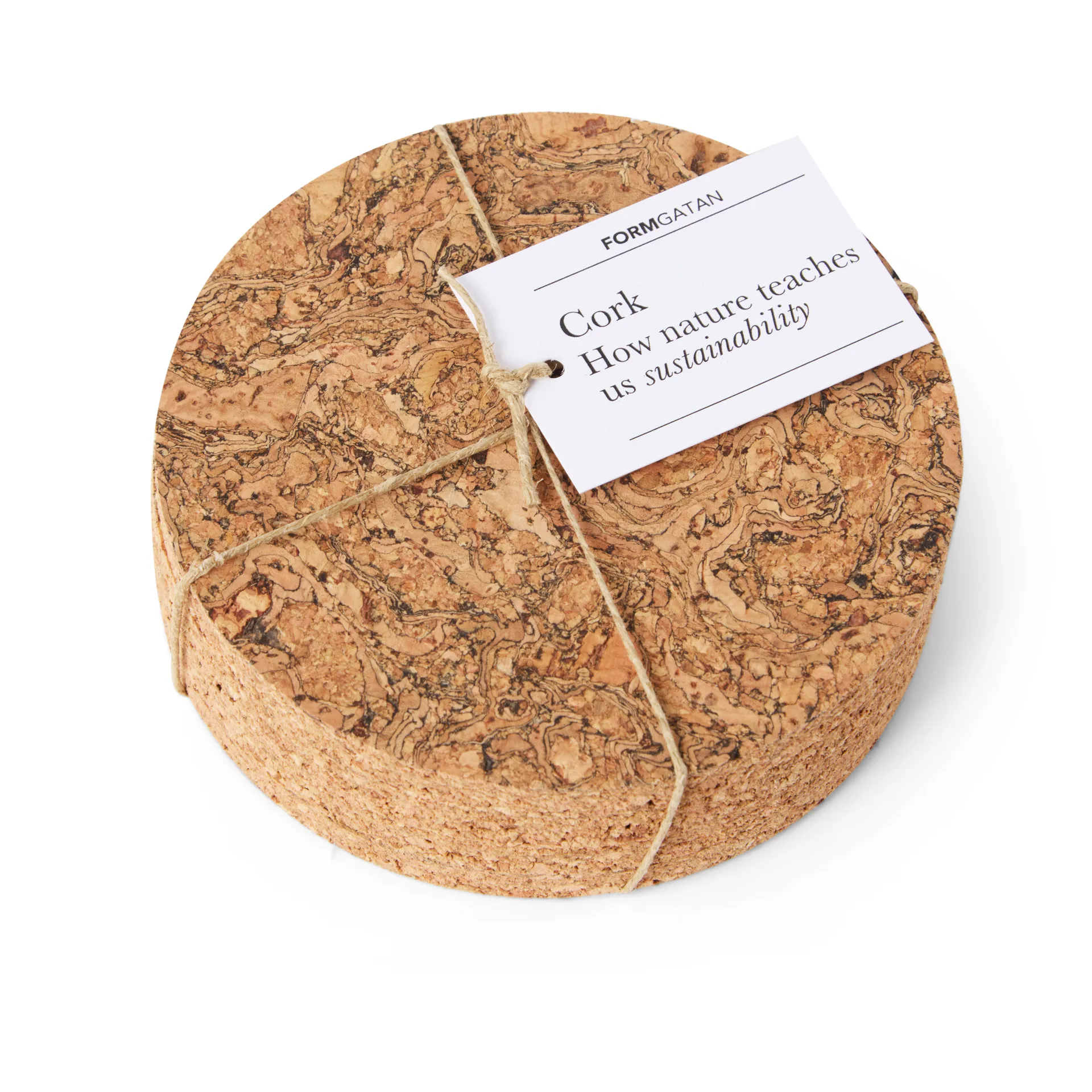 Base para copos Cork 4 un., Natural Formgatan