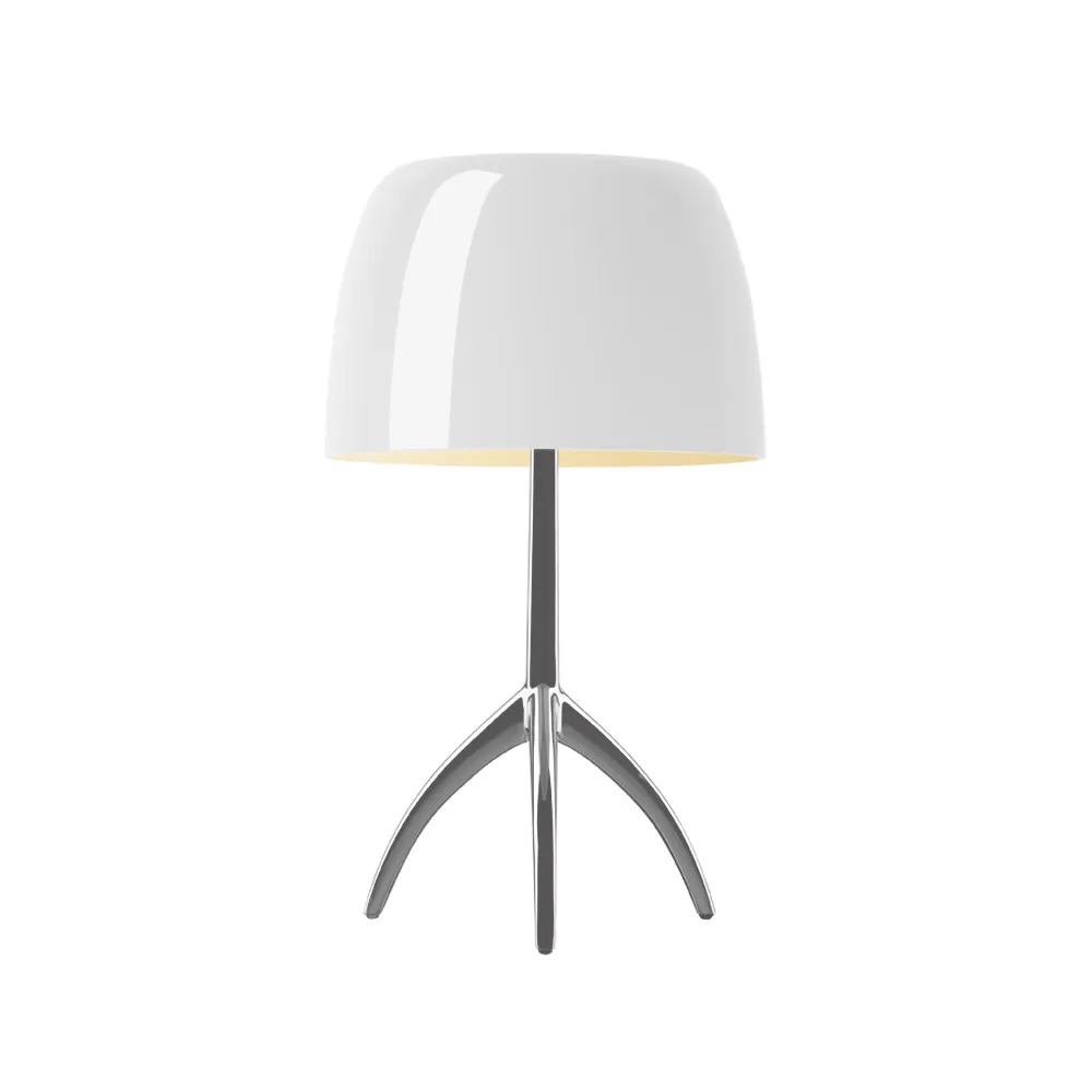Lumiere Grande candeeiro de mesa regulável, branco, alumínio Foscarini