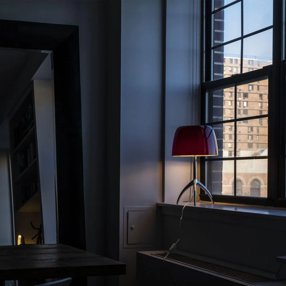 Lumiere Grande candeeiro de mesa regulável, branco, alumínio Foscarini