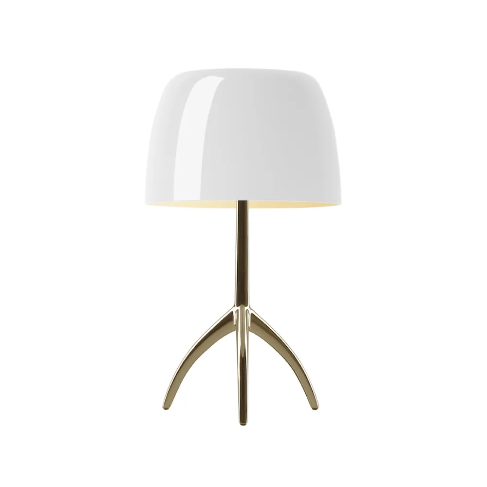 Lumiere Grande candeeiro de mesa regulável, branco, champanhe Foscarini