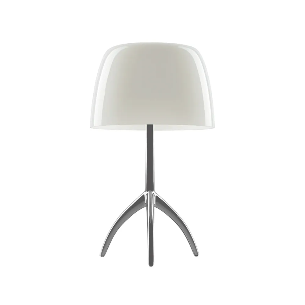 Lumiere Grande candeeiro de mesa regulável, branco quente, alumínio Foscarini