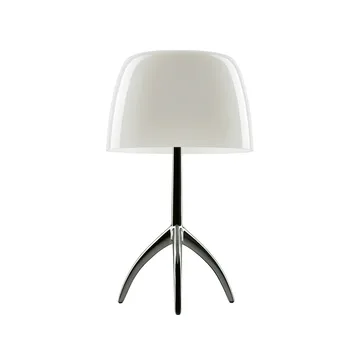 Lumiere Grande candeeiro de mesa regulável - branco quente, cromado preto - Foscarini