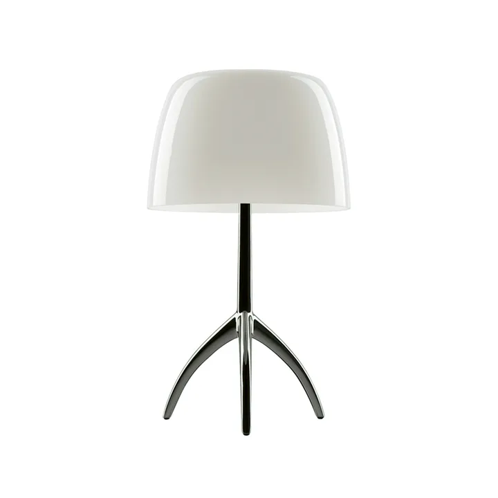 Lumiere Grande candeeiro de mesa regulável - branco quente, cromado preto - Foscarini