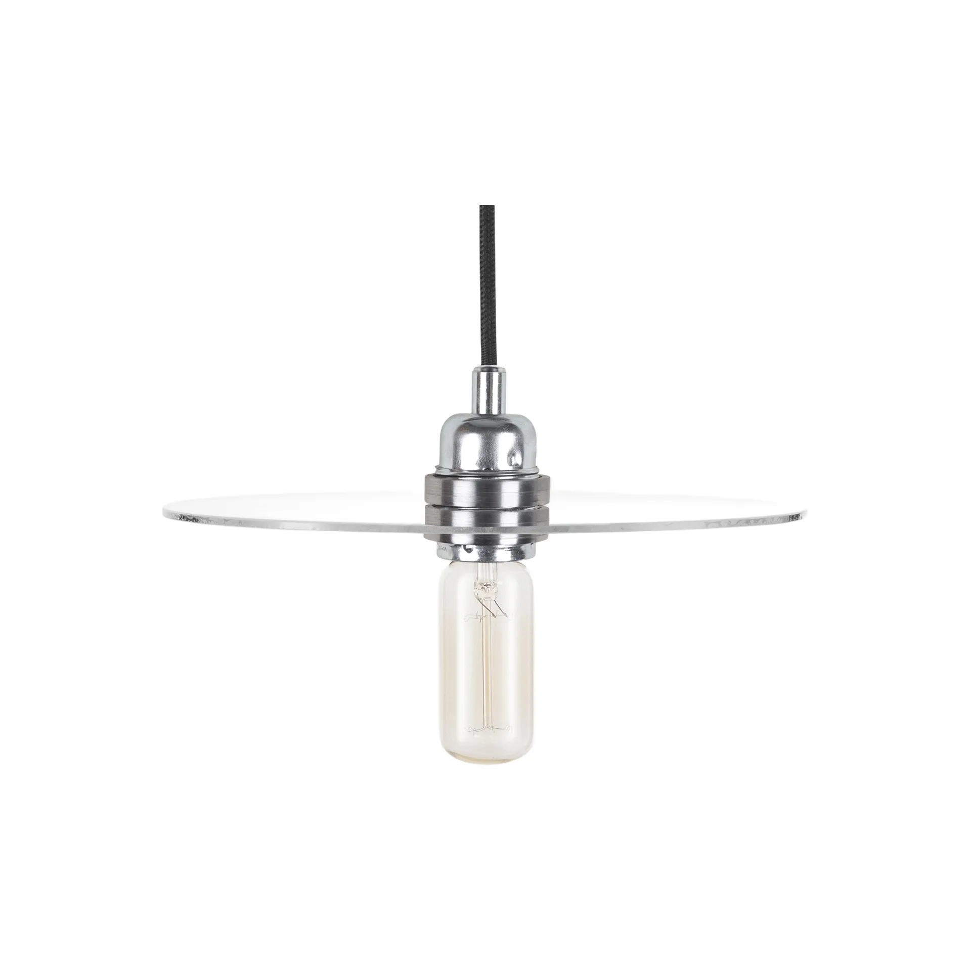 Circle Shade candeeiro de suspensão, Vidro transparente-aço, Ø25 cm FRAMA