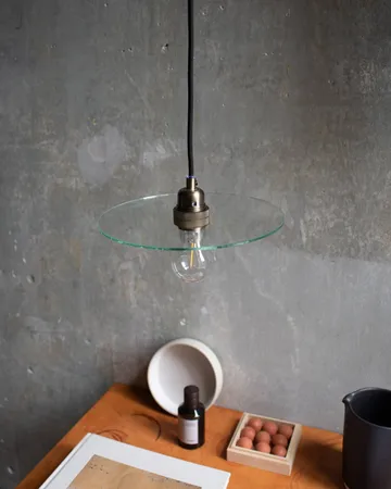 Circle Shade candeeiro de suspensão - Vidro transparente-aço, Ø25 cm - FRAMA