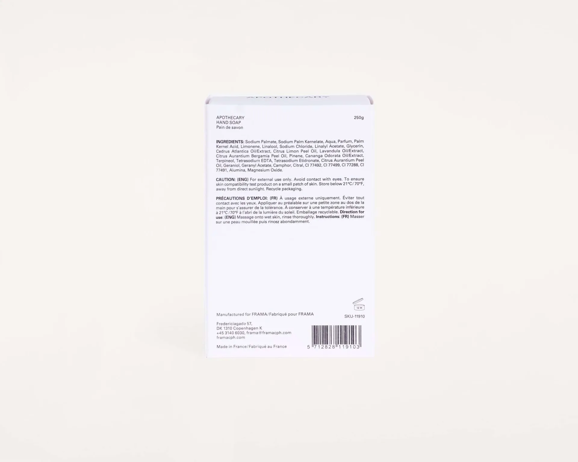 FRAMA sabonete sólido 250 g, Apothecary FRAMA