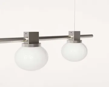 Ovoid Pendant Light Quadruple candeeiro de suspensão - Aço inoxidável, vidro opalino - FRAMA