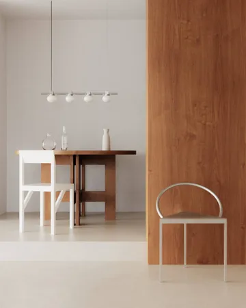 Ovoid Pendant Light Quadruple candeeiro de suspensão - Aço inoxidável, vidro opalino - FRAMA