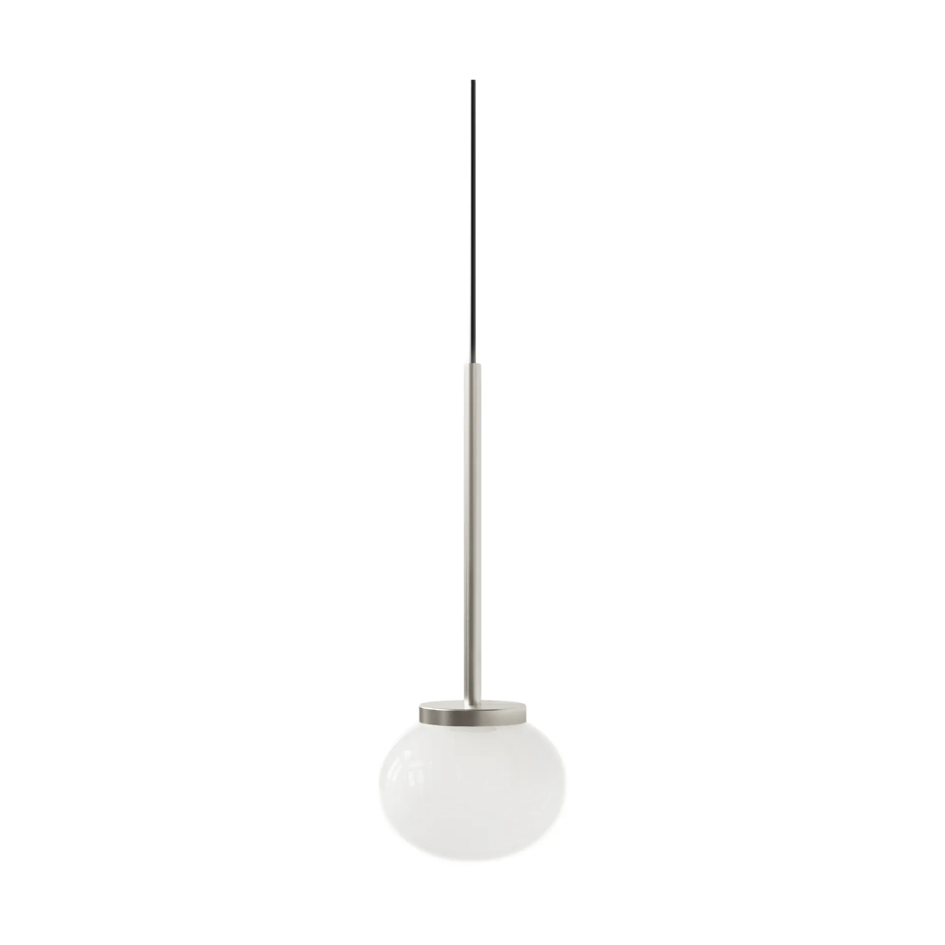 Ovoid Pendant Light Single candeeiro de suspensão, Aço inoxidável, vidro opalino FRAMA