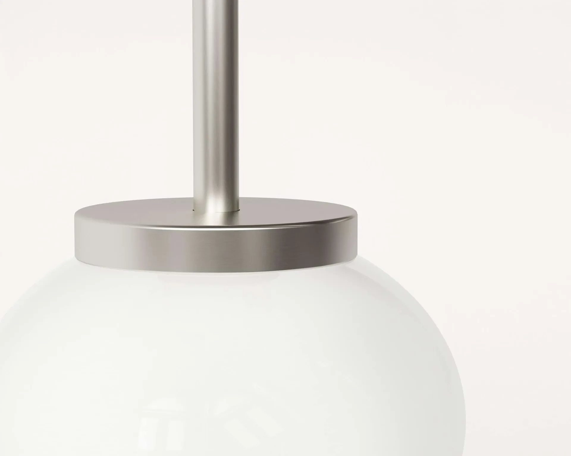 Ovoid Pendant Light Single candeeiro de suspensão, Aço inoxidável, vidro opalino FRAMA