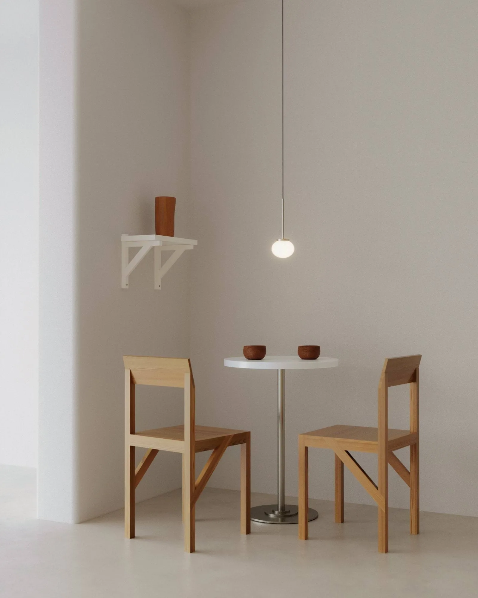 Ovoid Pendant Light Single candeeiro de suspensão, Aço inoxidável, vidro opalino FRAMA
