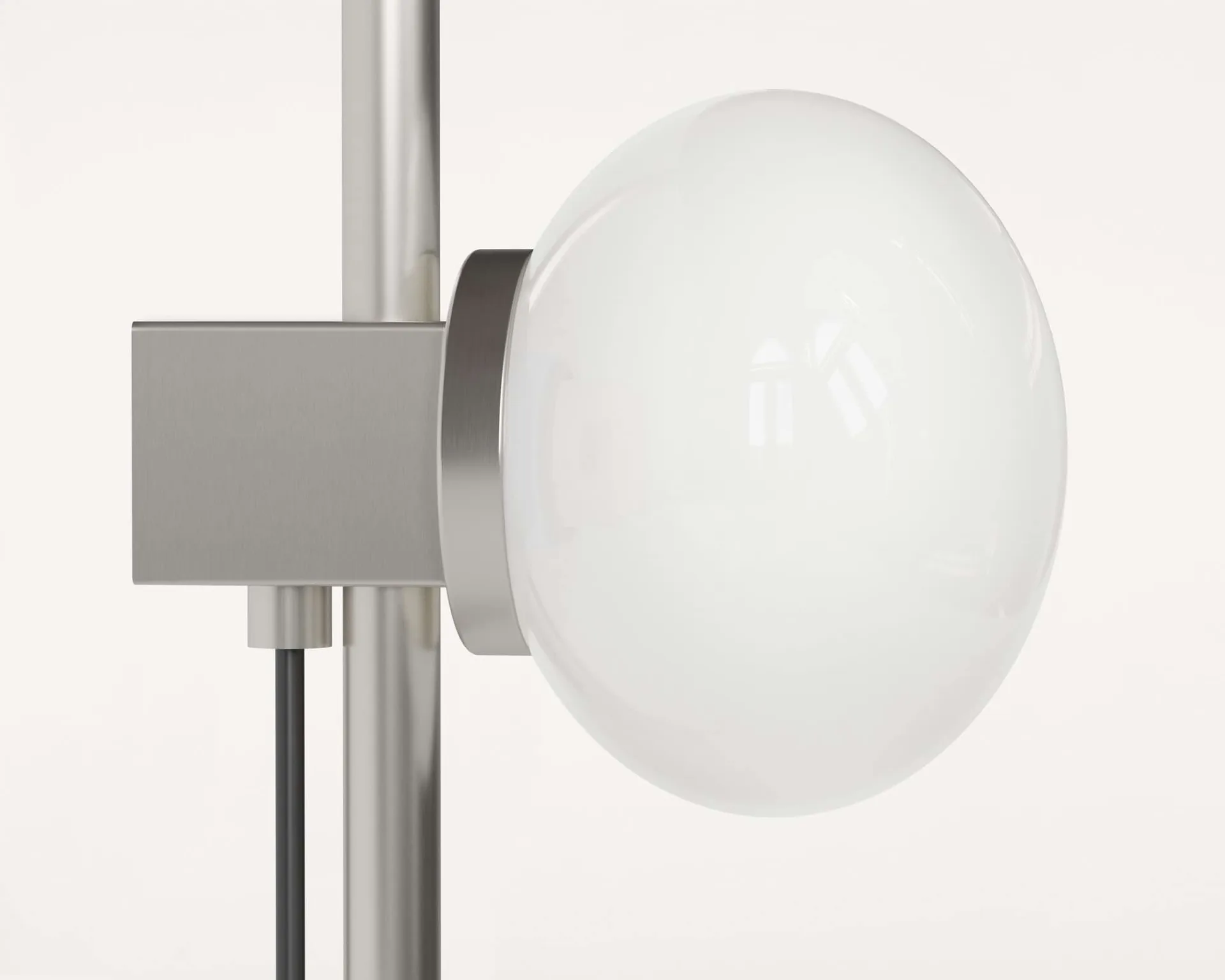 Ovoid Single candeeiro de parede, Aço inoxidável-vidro opalino FRAMA
