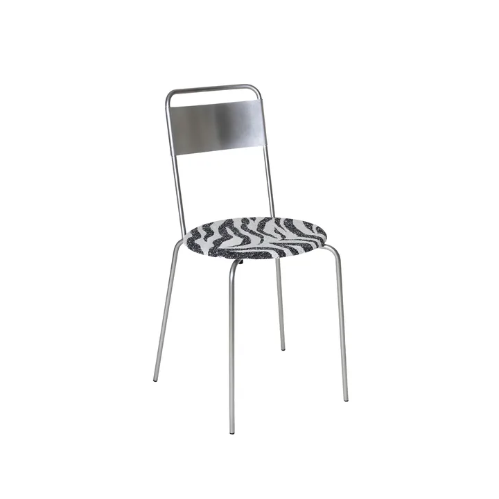Petit Rond cadeira - Aço inoxidável-tecido Zebra - FRAMA