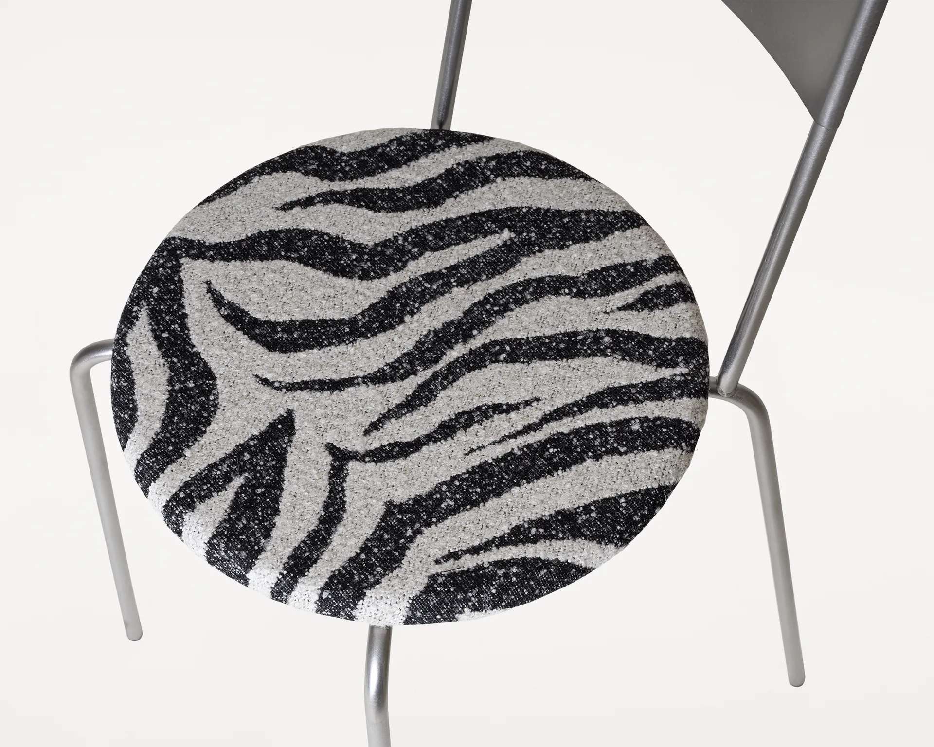 Petit Rond cadeira, Aço inoxidável-tecido Zebra FRAMA