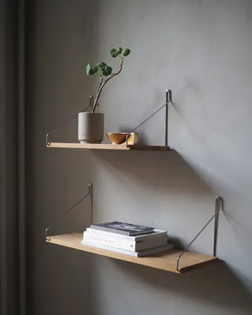 Single Shelf prateleira de parede - Carvalho-aço inoxidável, 40x20 cm - FRAMA