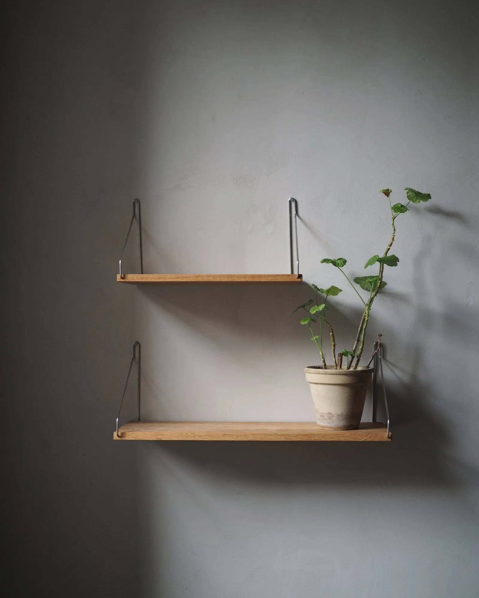 Single Shelf prateleira de parede, Carvalho-aço inoxidável, 40x20 cm FRAMA