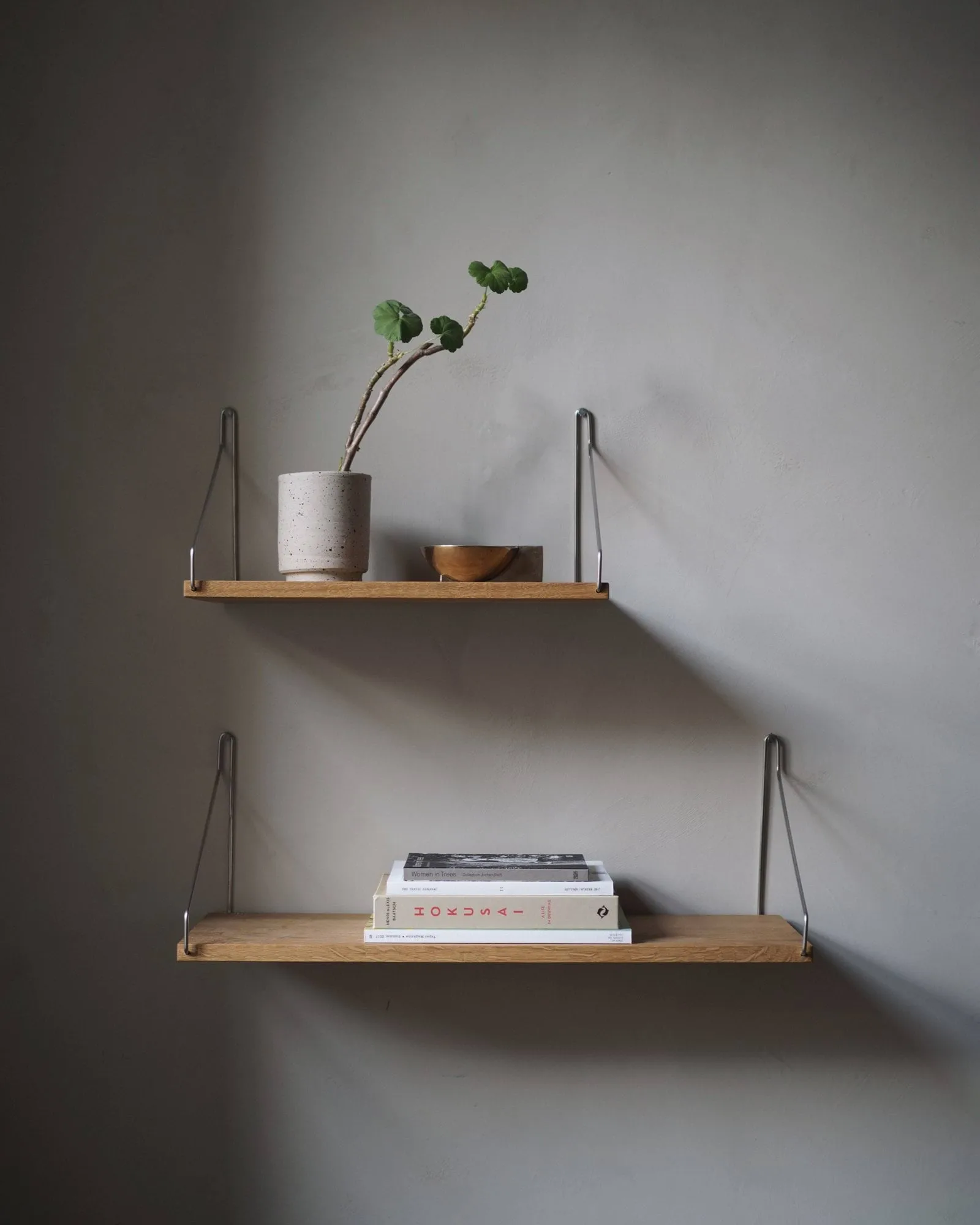 Single Shelf prateleira de parede, Carvalho-aço inoxidável, 40x20 cm FRAMA