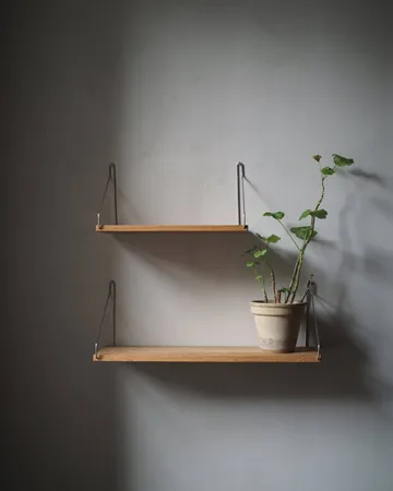 Single Shelf prateleira de parede - Carvalho-aço inoxidável, 60x20 cm - FRAMA