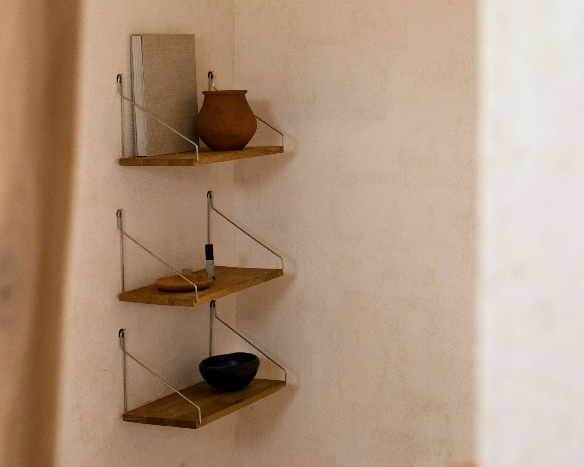 Single Shelf prateleira de parede, Carvalho-aço inoxidável, 60x20 cm FRAMA
