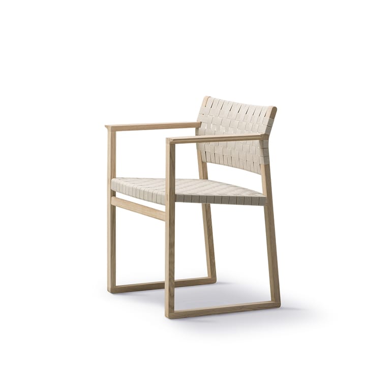 BM62 cadeira com braços - Suporte em carvalho trançado natural-oleado - Fredericia Furniture