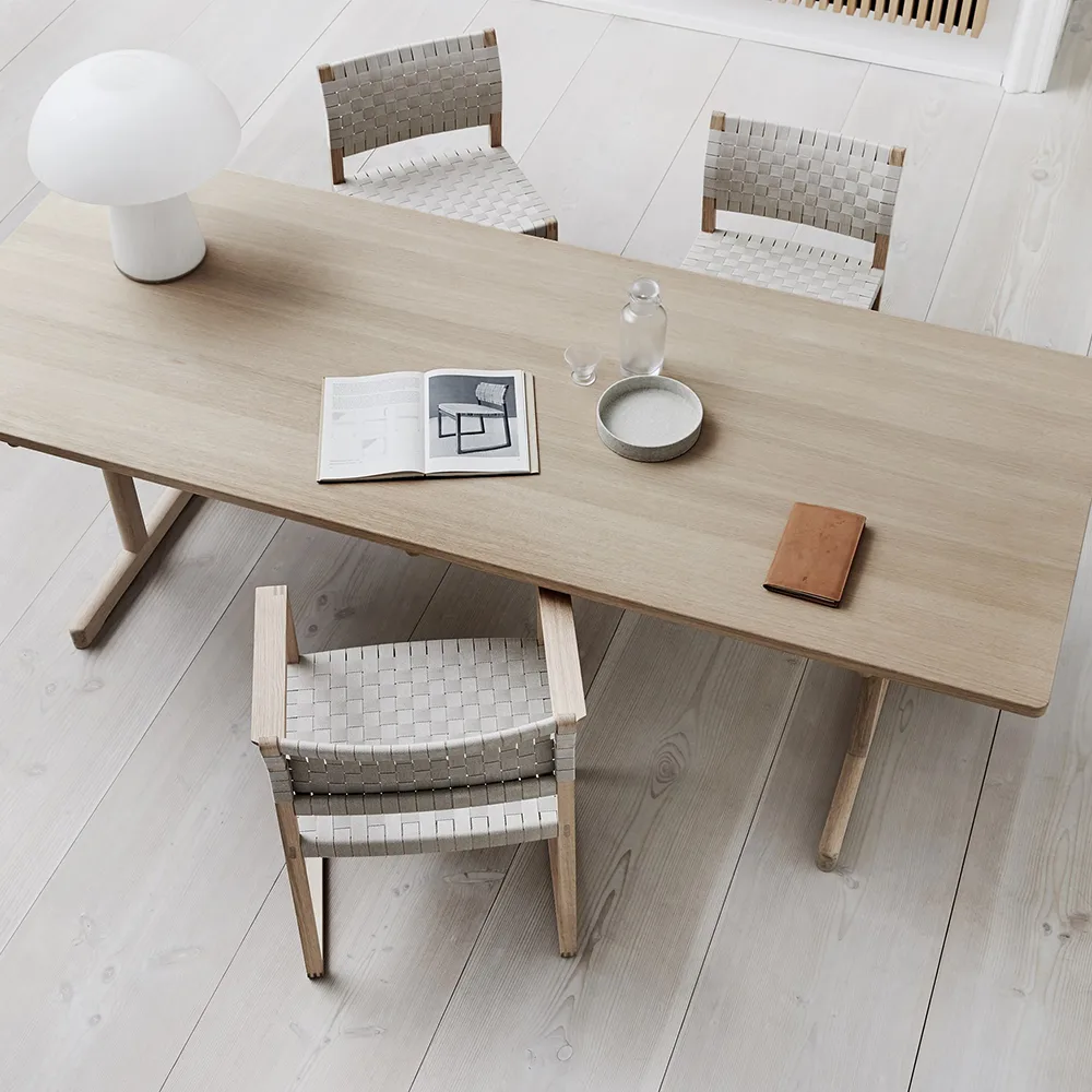 BM62 cadeira com braços, Suporte em carvalho trançado natural-oleado Fredericia Furniture