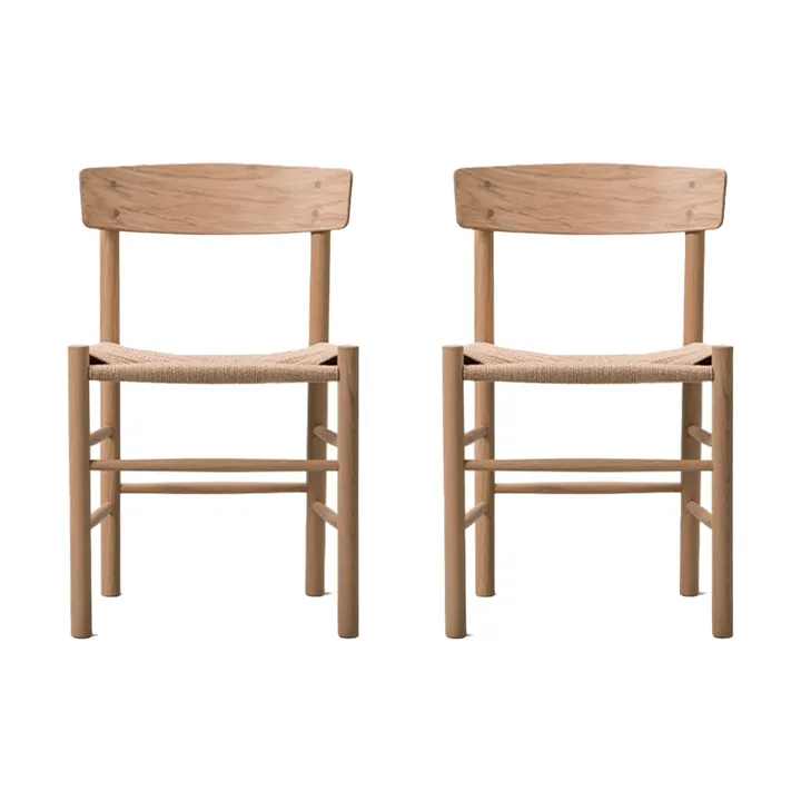 Cadeira J39, Carvalho oleado claro-trançado natural, conjunto de 2 - Fredericia Furniture