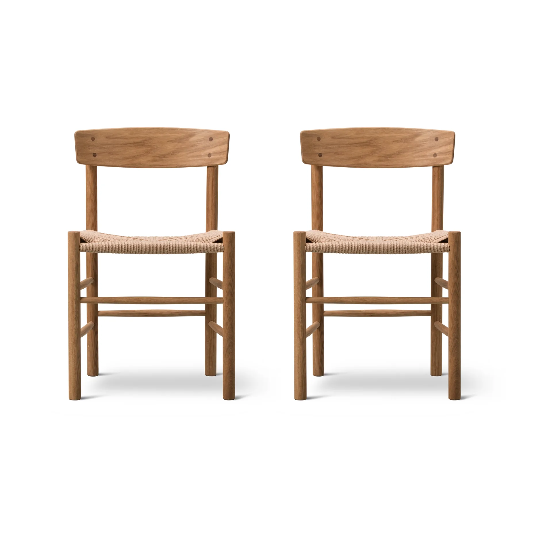 Cadeira J39, Carvalho oleado-trançado natural, conjunto de 2,  Fredericia Furniture