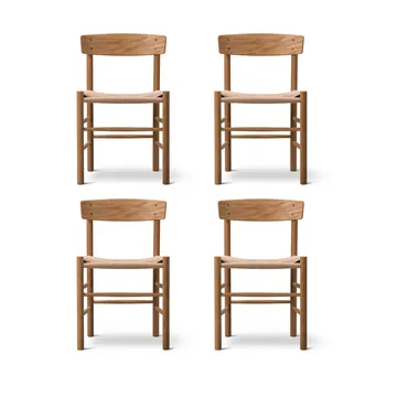 Cadeira J39, Carvalho oleado-trançado natural, conjunto de 4 - Fredericia Furniture