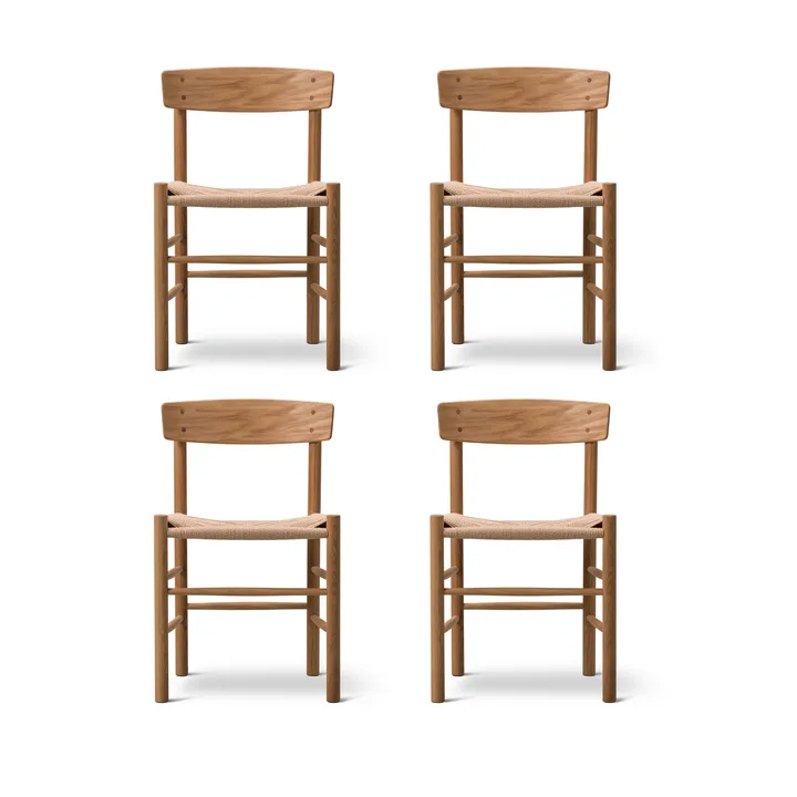 Cadeira J39, Carvalho oleado-trançado natural, conjunto de 4 - Fredericia Furniture