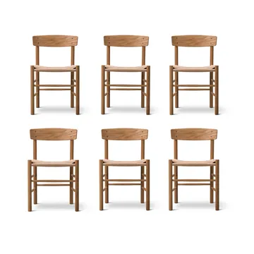Cadeira J39, Carvalho oleado-trançado natural, conjunto de 6 - Fredericia Furniture