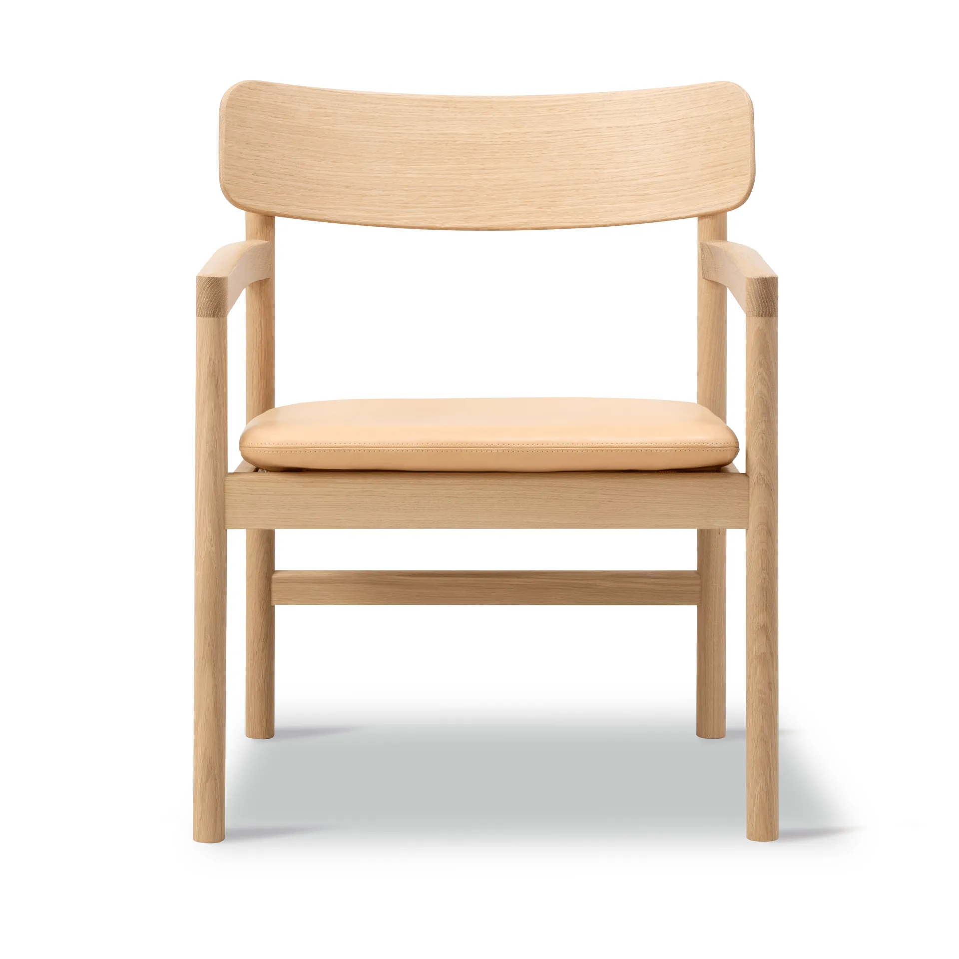 Cadeira lounge Post, Vegeta couro-carvalho ligeiramente oleado Fredericia Furniture